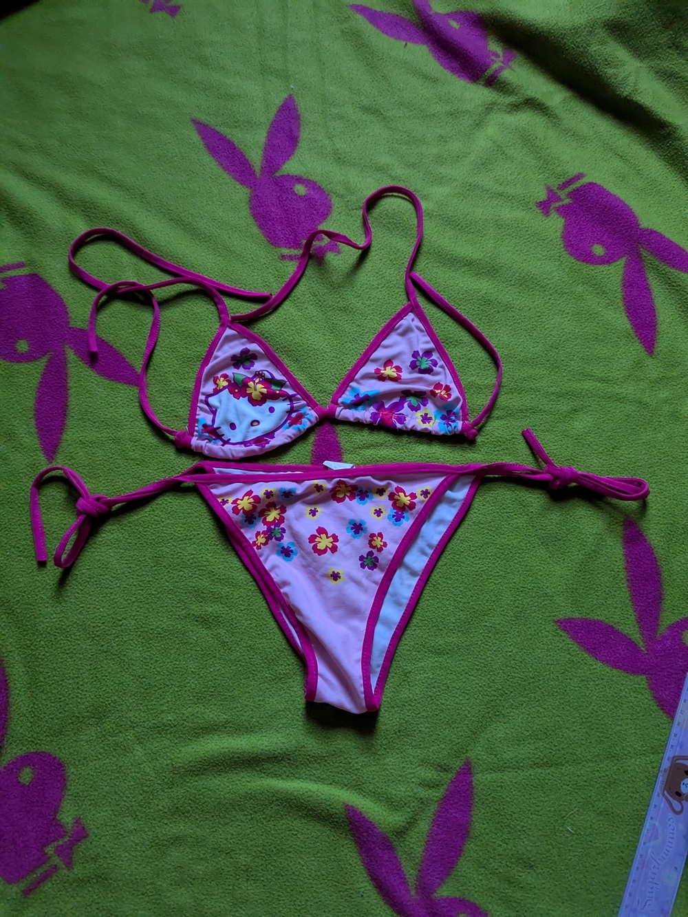 Hello Kitty Pink Floral String Bikini Set